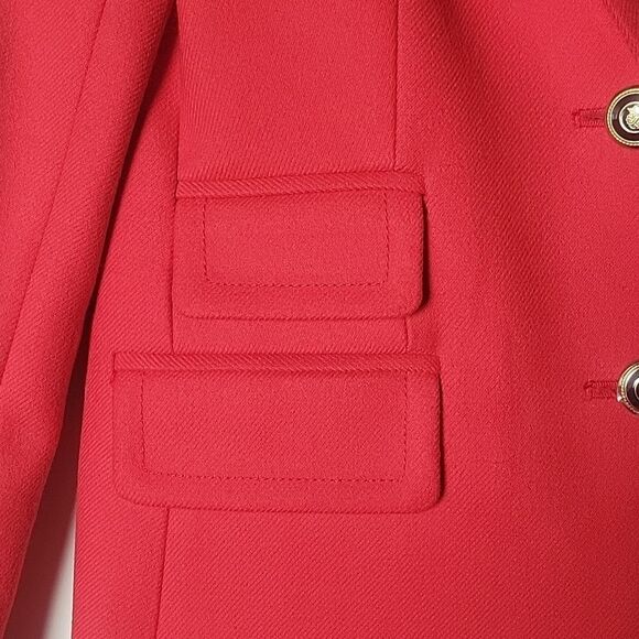 J Crew 2 Red Coral Wool Hack ing Riding Equestrian Jacket Blazer Old Money Prep - Picture 3 of 16